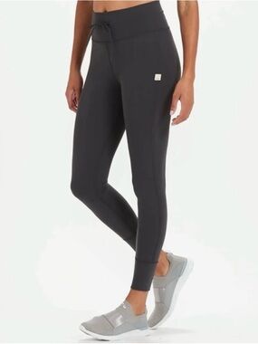 Vuori Daily Leggings Women’s Size Large Charcoal Gray Drawstring 7/8 Length